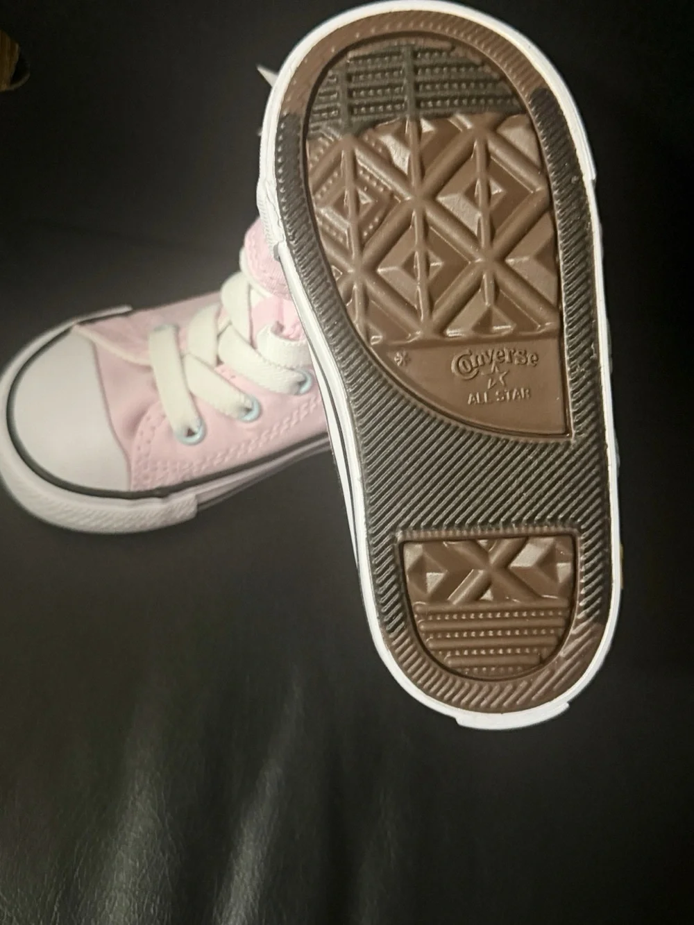 Converse Kids Pink High-Top Sneakers with Floral Sole Accents
